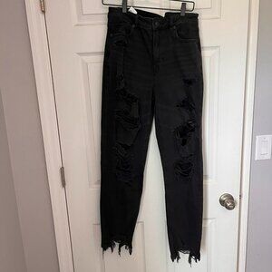 American Eagle Strigid Ripped Mom Jean 10 LONG